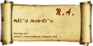 Mód András névjegykártya